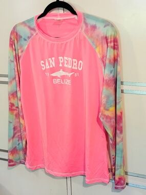 Suzzi Activewear Women’s Long Sleeves Tee Pink/Multi Sz Small